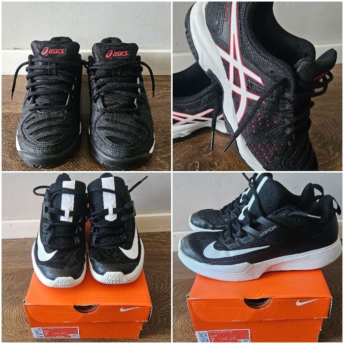 Adidași pentru tenis de câmp Asics și Nike vapor lite