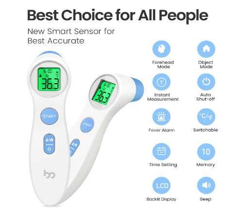 Безконтактен инфрачервен термометър, IR термометър за чело