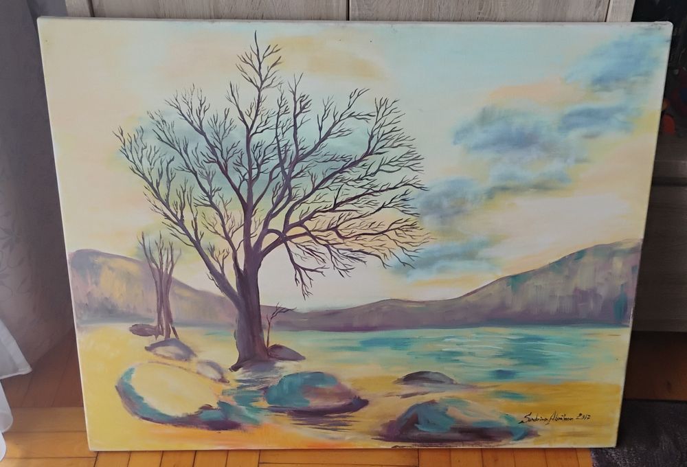 Tablou pictat in ulei pe pânză 1mx80cm