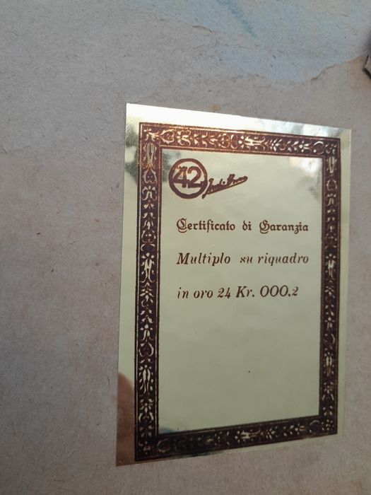 Enrico Felisari,  serigrafie,  foita aur 24 k,  transport gratuit