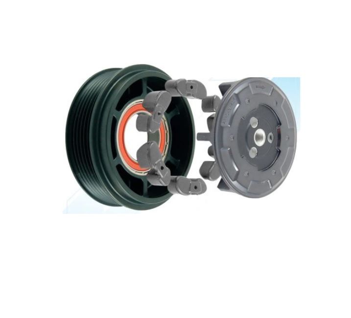 Cupla magnetica ambreiaj compresor A/C diametru 100 mm cu 6 caneluri, tip Denso 7SEU17C, Mercedes Clasa C W203, Clasa CLS C209/C219; Clasa E W211,