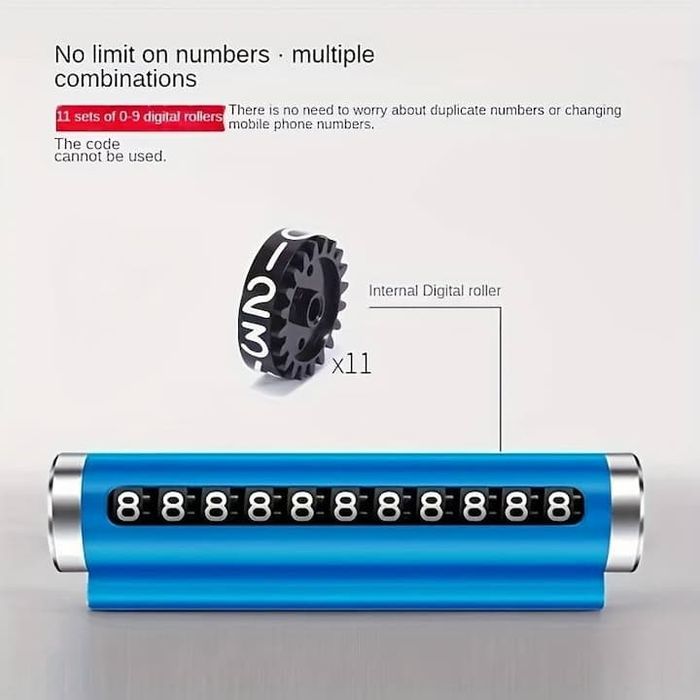 Suport auto numar telefon, numere derulante, rezistent la temperaturi