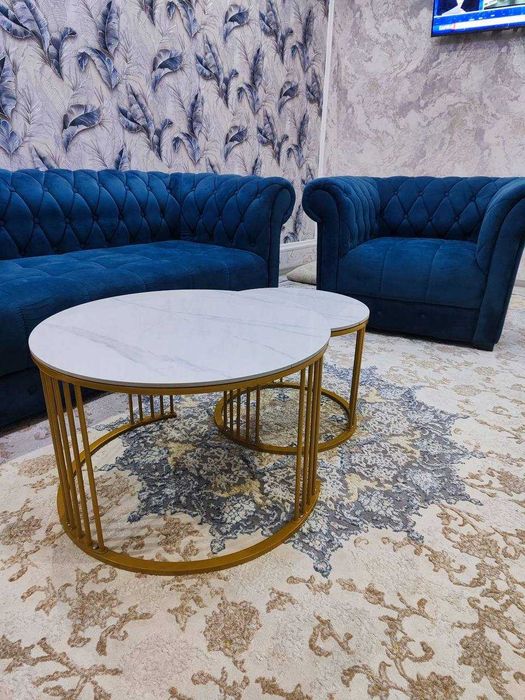 Журнальный столик 2в1 Elton — премиум дизайн, мрамор