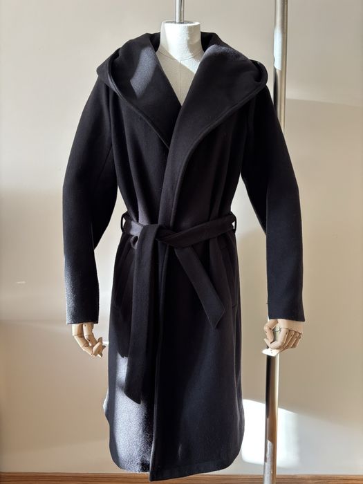 Черно дамско палто Only с качулка