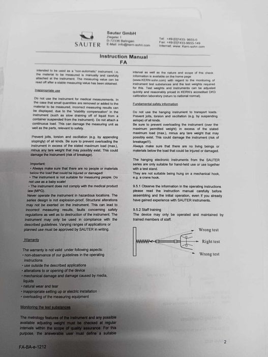 Силомер Sauter FA50