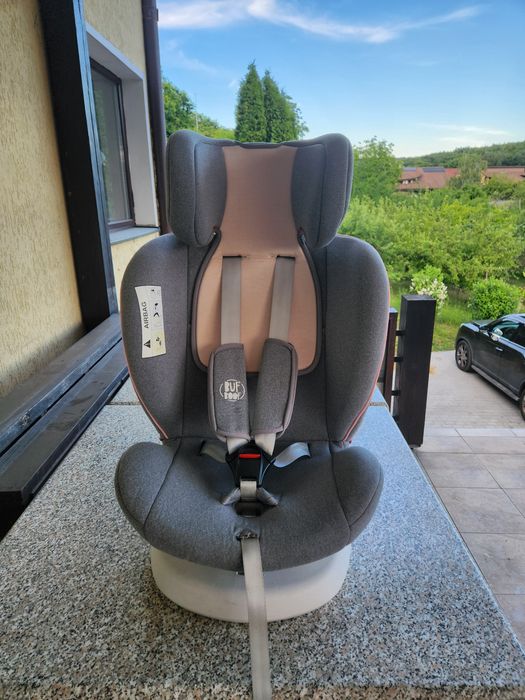 Scaun masina cu Isofix Buf Boof gri cu roz deschis