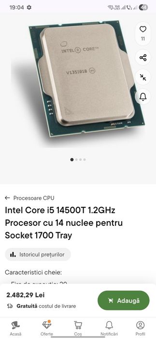 Procesor Intel I5 14500t Raptor Lake