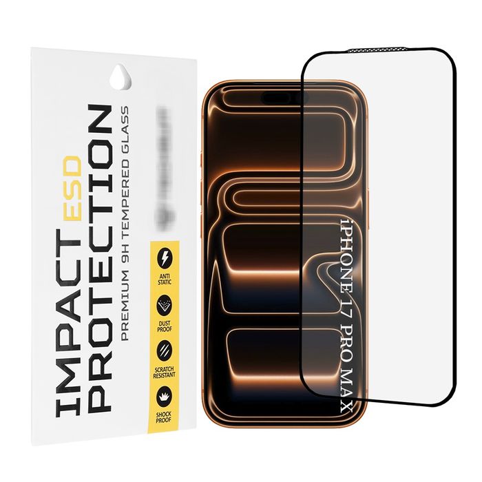 Apple iPhone 17 / Pro / Max / Air / ESD Full Glue Стъклен протектор