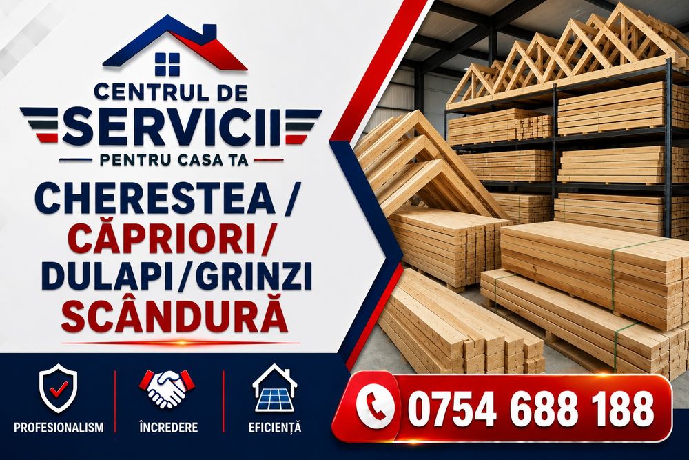 Cherestea  | Căpriori Dulapi Grinzi Scândură | Livrare Rapidă