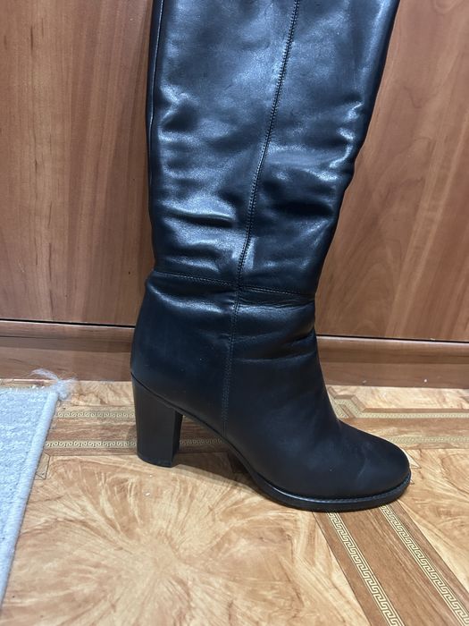 Продам сапоги кожаные с натуральным мехом