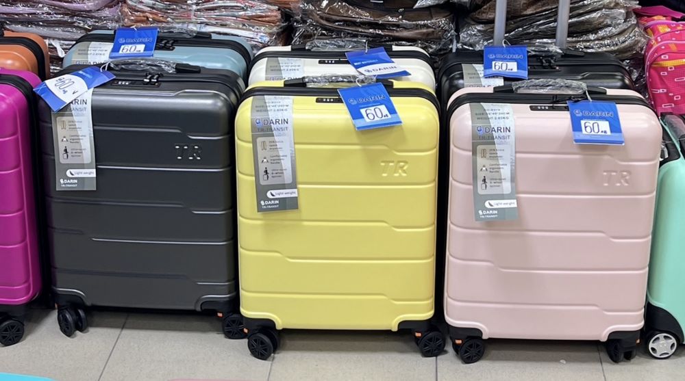 Пътнически куфар за ръчен багаж 55x40x20см Полипропилен 4 колела 360°