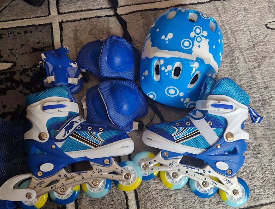 Role Copii Marime 31 34 + Casca Jenunchere Cotiere mănuși