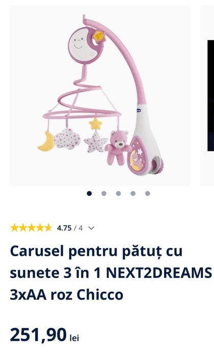 Pătuț fetite roz