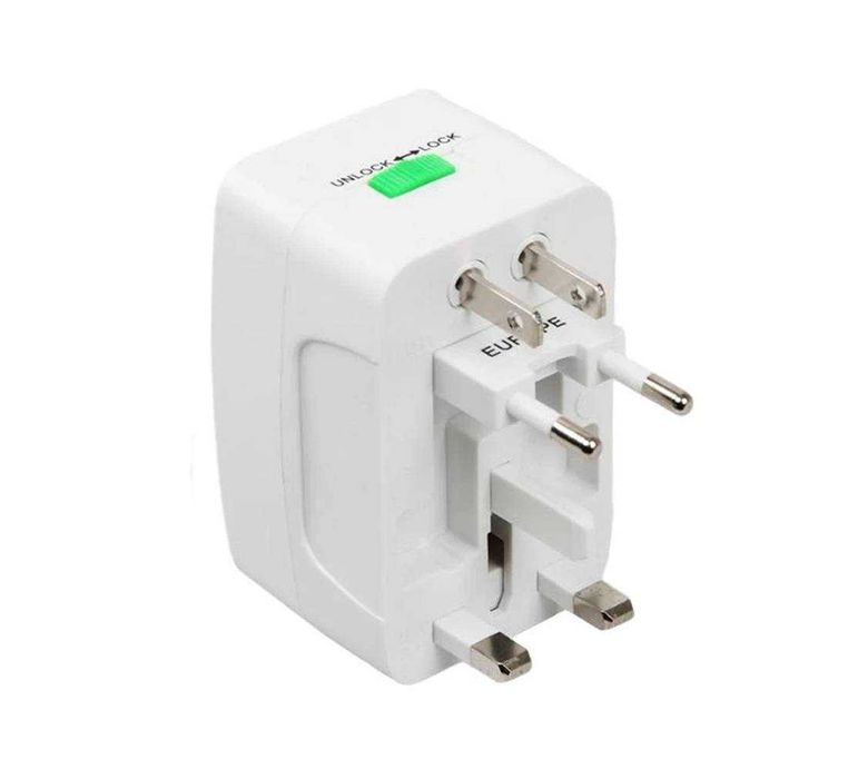 Преходник за пътуване, универсален UK, EU, US, AU, 2xUSB, 220VAC, 6A