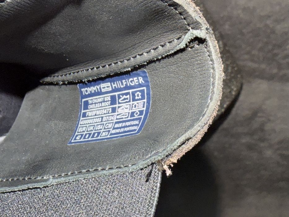 Tommy Hilfiger Chunky Chelsea cizme piele intoarsa maro marimea 42 noi
