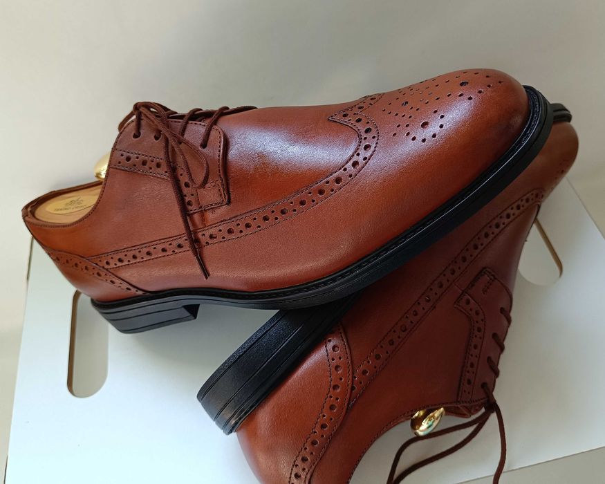 Pantofi derby 43 brogue premium Clarks NOI piele naturala moale