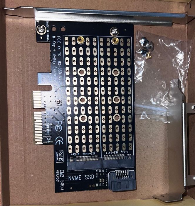 M2 SSD to PCI Express 3.0 4x adapter