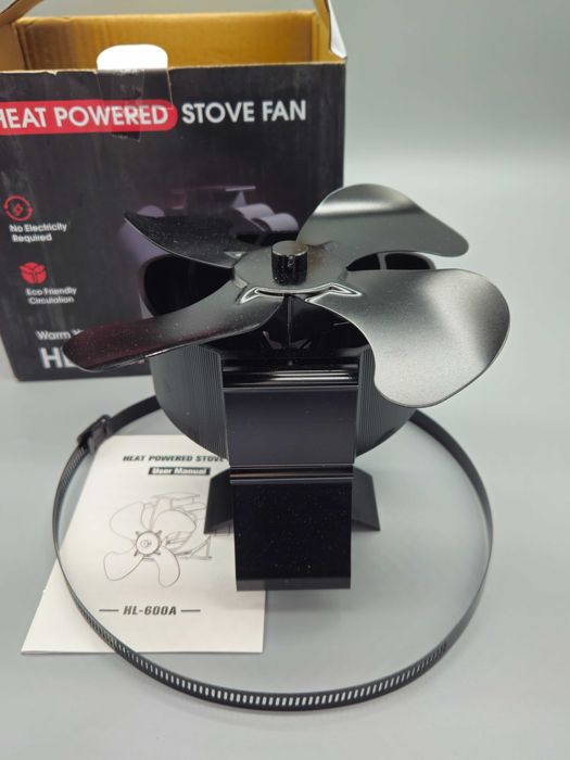 Термовентилатор за печка/камина без ток,магнитен монтаж,скоба за комин