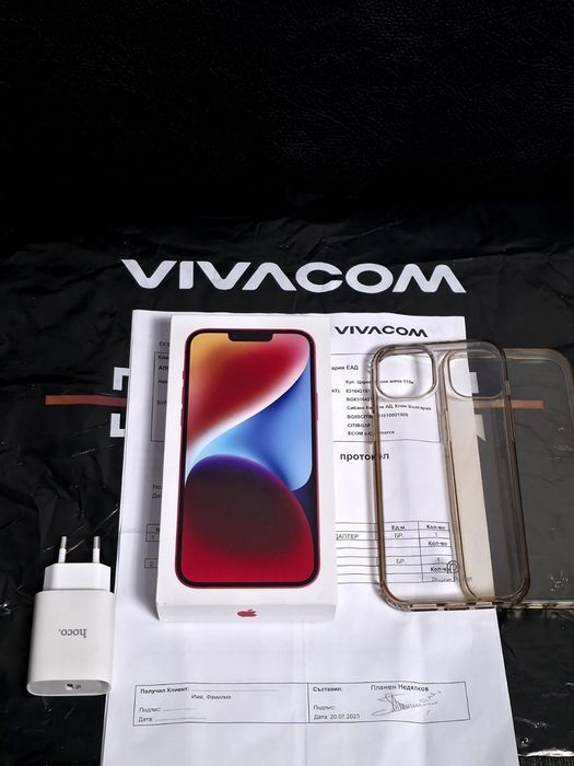 128GB iPhone 14 Plus + Vivacom Гаранция 2025г. Product Red | Червен