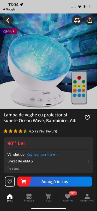 Proiector cu sunete albe , jocuri de lumini