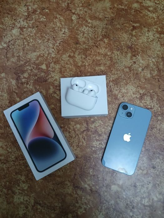 Iphone 14 blue 128gb+AirPods Pro ЦЕНА НА ПАРУ ДНЕЙ!