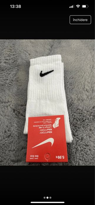 12 perechi de sosete nike albe MARIME UNIVERSLA