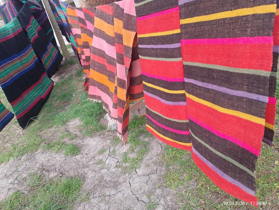 Ръчно тъкани ,нови памучни черги.