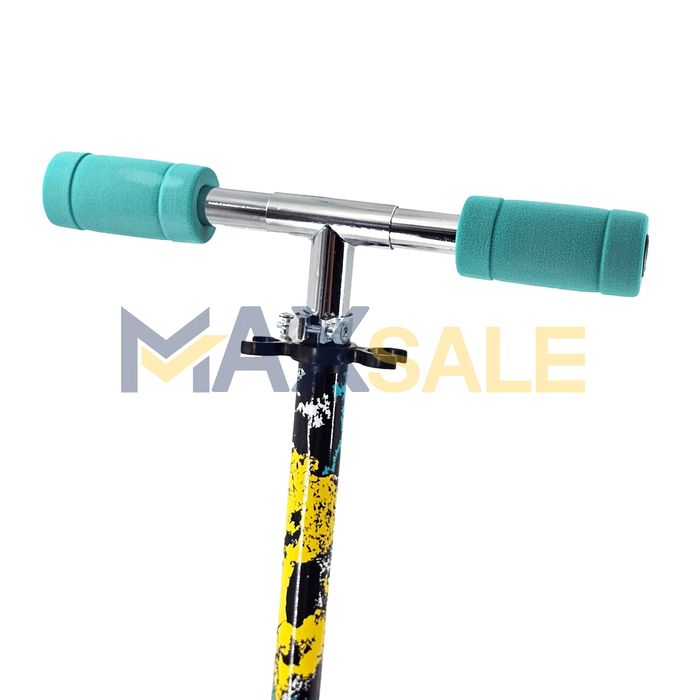 Детска тротинетка скутер scooter сгъваема черно синьо жълто играчки