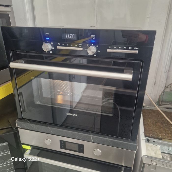Компактна фурна комбнирана с микровълнова 2в1 за вграждане SIEMENS