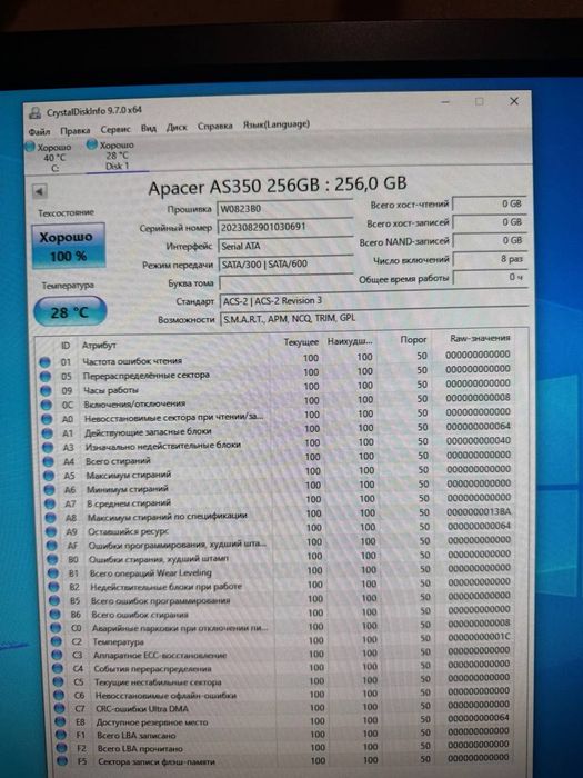 SSD 256 ГБ Apaser новый