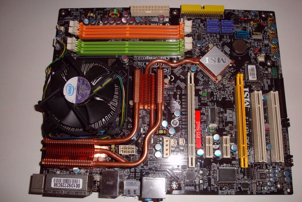 kit retro vintage placa de baza MSI P35Neo2FR LGA 775 CPU Q6600 8gb DDR2 Mushkin