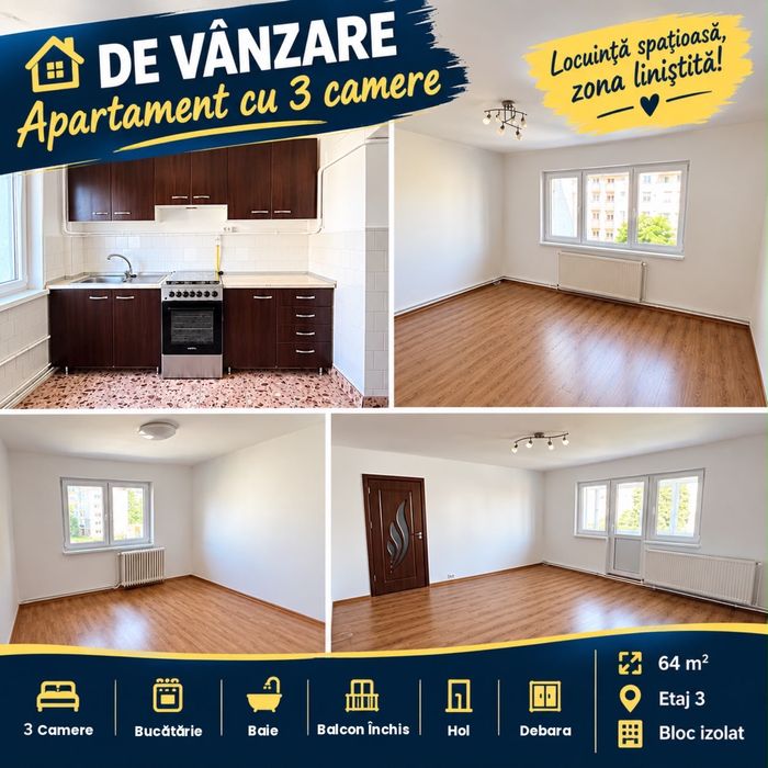 Apartament cu 3 camere