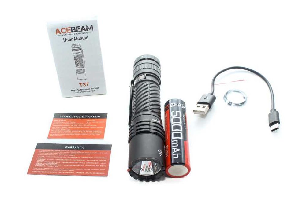 Мощен и ярък EDC/тактически Фенер ACEBEAM T37 - Чисто НОВ!