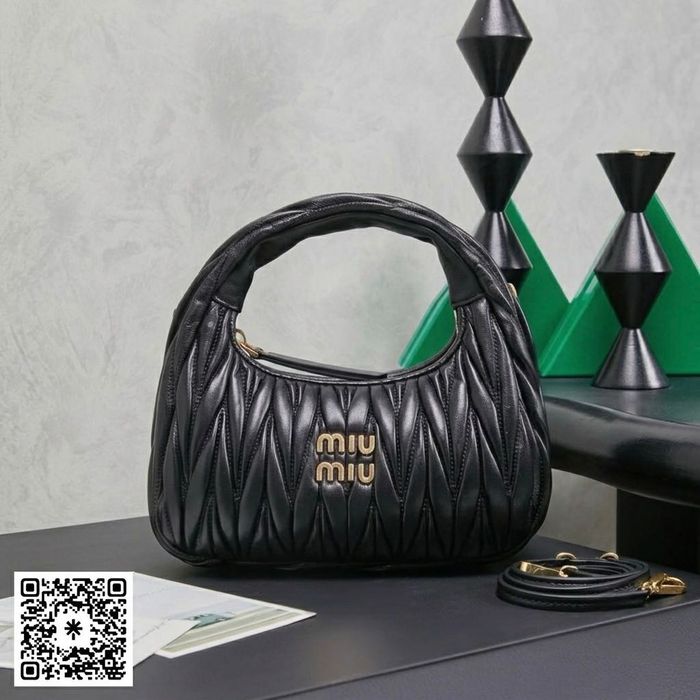 Miu Miu Wander Matelassé Bag – Black