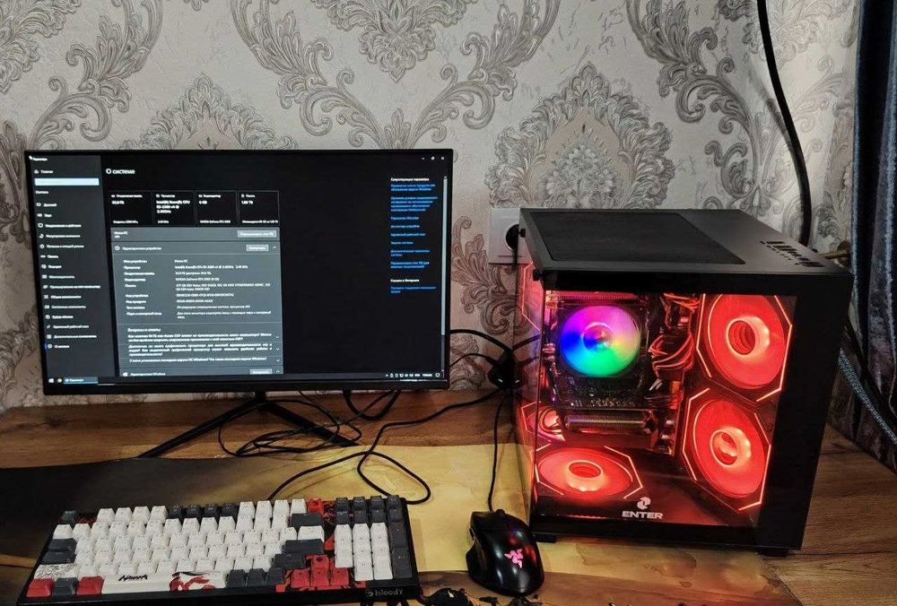 Игровой ПК 32 GB DDR4  NVIDIA GeForce RTX 2060 Manitor 24 100 hz
