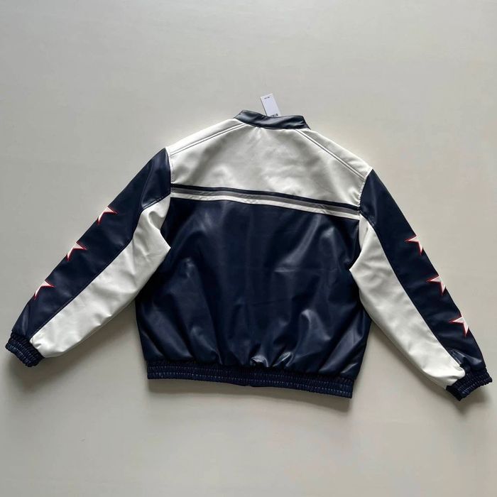 Кожаная куртка Формула 1 Rebull Oracle синего цвета на заказ