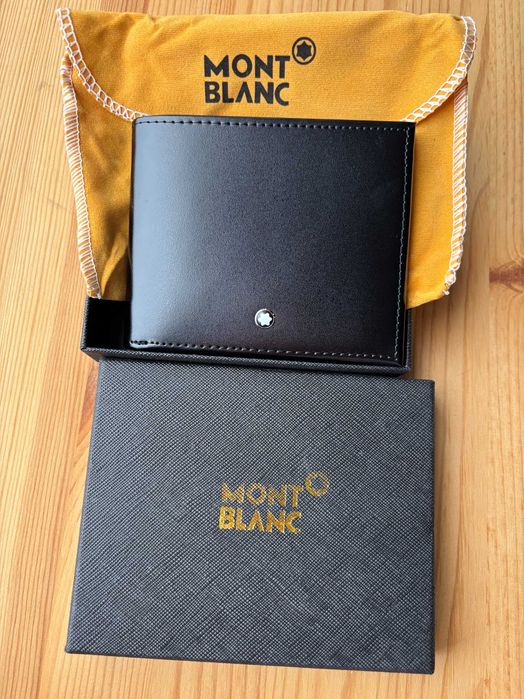 Portofel Montblanc barbatesc. Negru, piele naturala, Nou