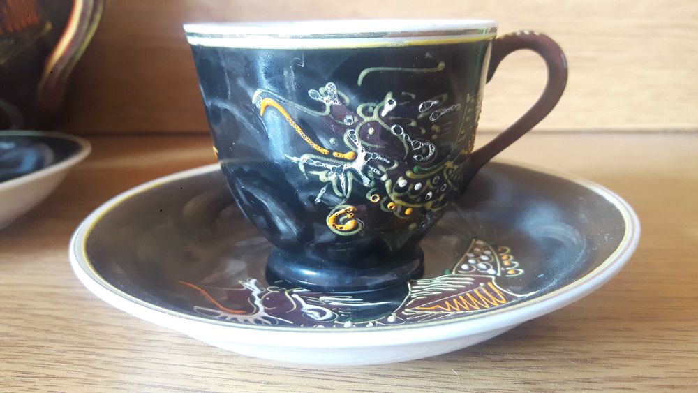 Сервиз за кафе Сацума от Японски костен порцелан