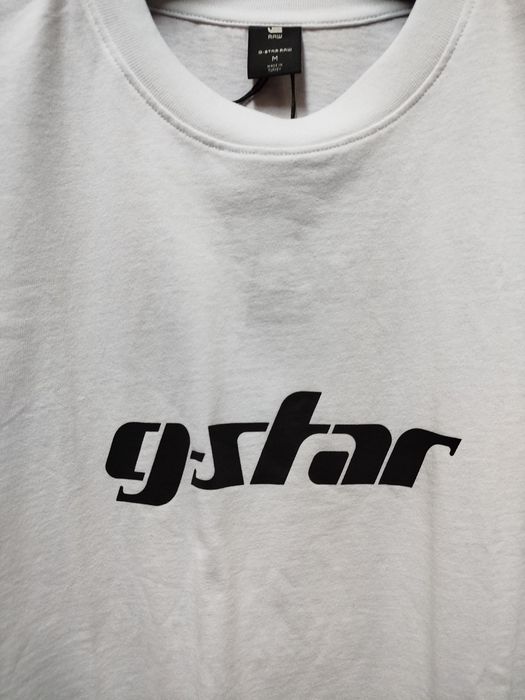 Оригинална унисекс тениска G-Star Raw Cursive M , L нова бяла Loose