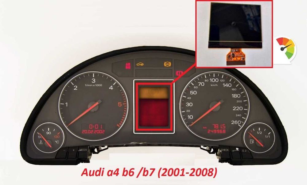 Дисплей за километраж Audi a4 b6 и b7, bosch rb4 / rb8 - директен монт