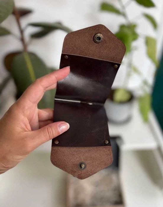 Зажим кожаный для денег и карт