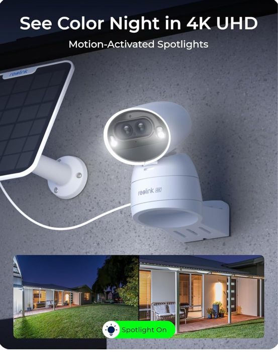 Камера със солар Reolink Argus Track 4K + solar 6W