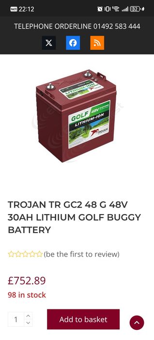 Baterie Golf 48V 30 AMP