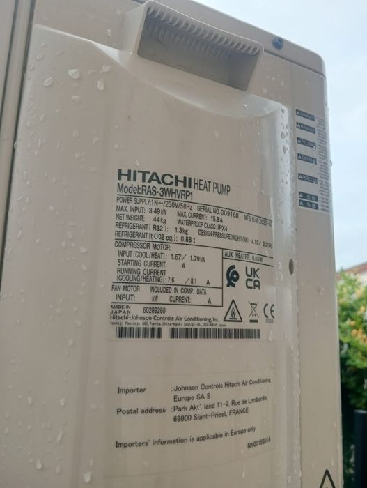 Pompa caldura combi Hitachi yutaki 8kw combisplit