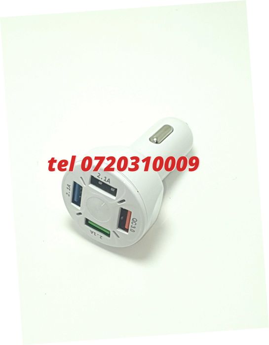 Incarcator Masina Auto 4 Porturi Bricheta Usb Qc Incarcare Rapida