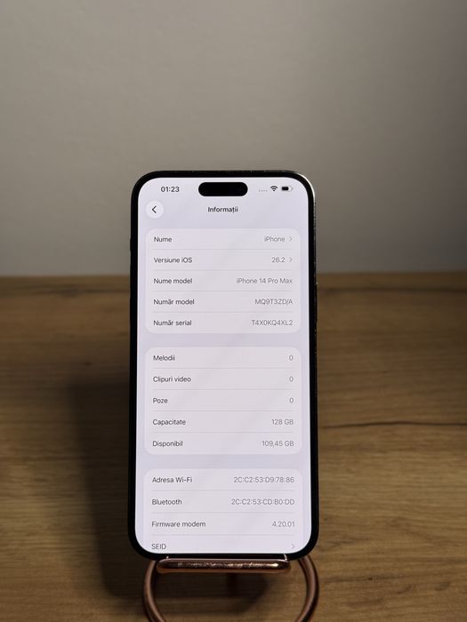 iPhone 14 Pro Max Deep Purple 93% impecabil + Husa / cablu