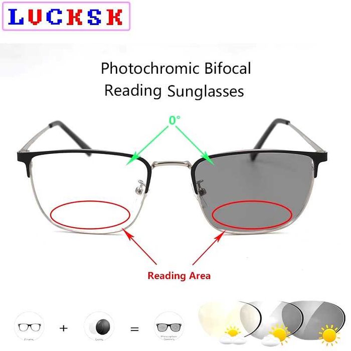 Очки оптические бифокальные на любые расстояния.