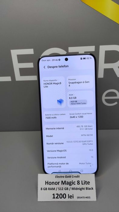 Honor Magic 8 Lite Midnight Black/8GB RAM/512GB ID1472-AG2
