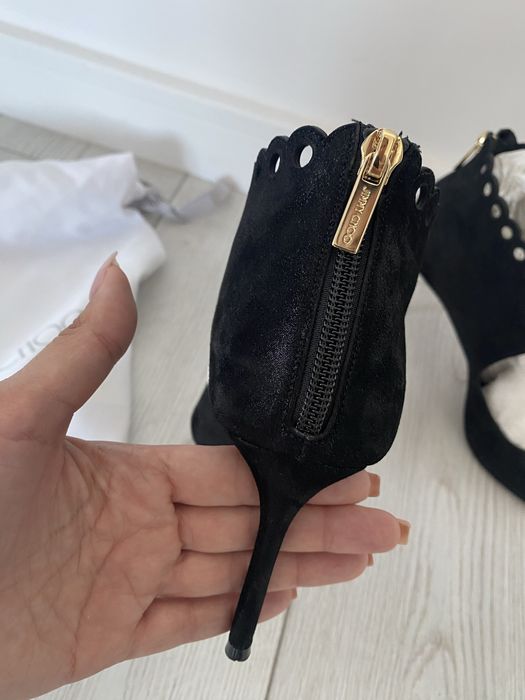 Pantofi sandale jimmy choo nr 39 negru sclipicios
