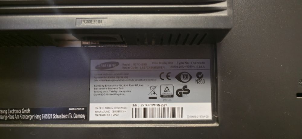Монитор Samsung 27" Full HD (S27C450B) – Професионална серия